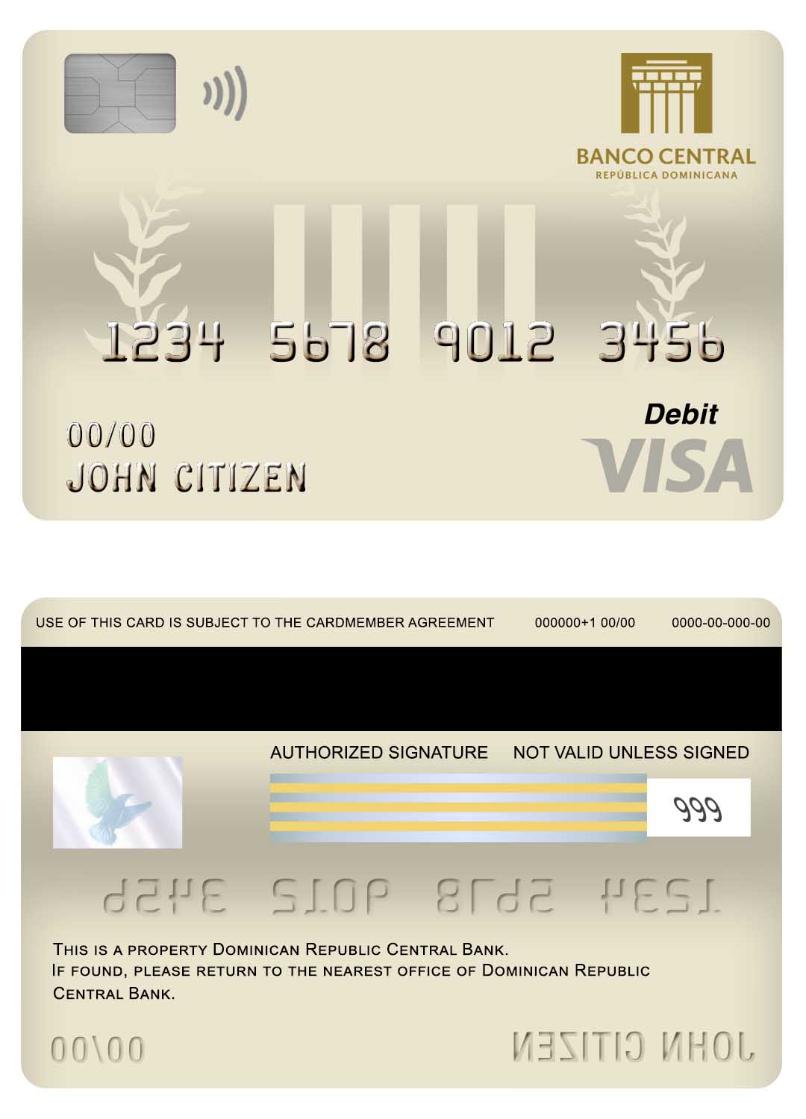 Dominican Republic Central bank visa debit card